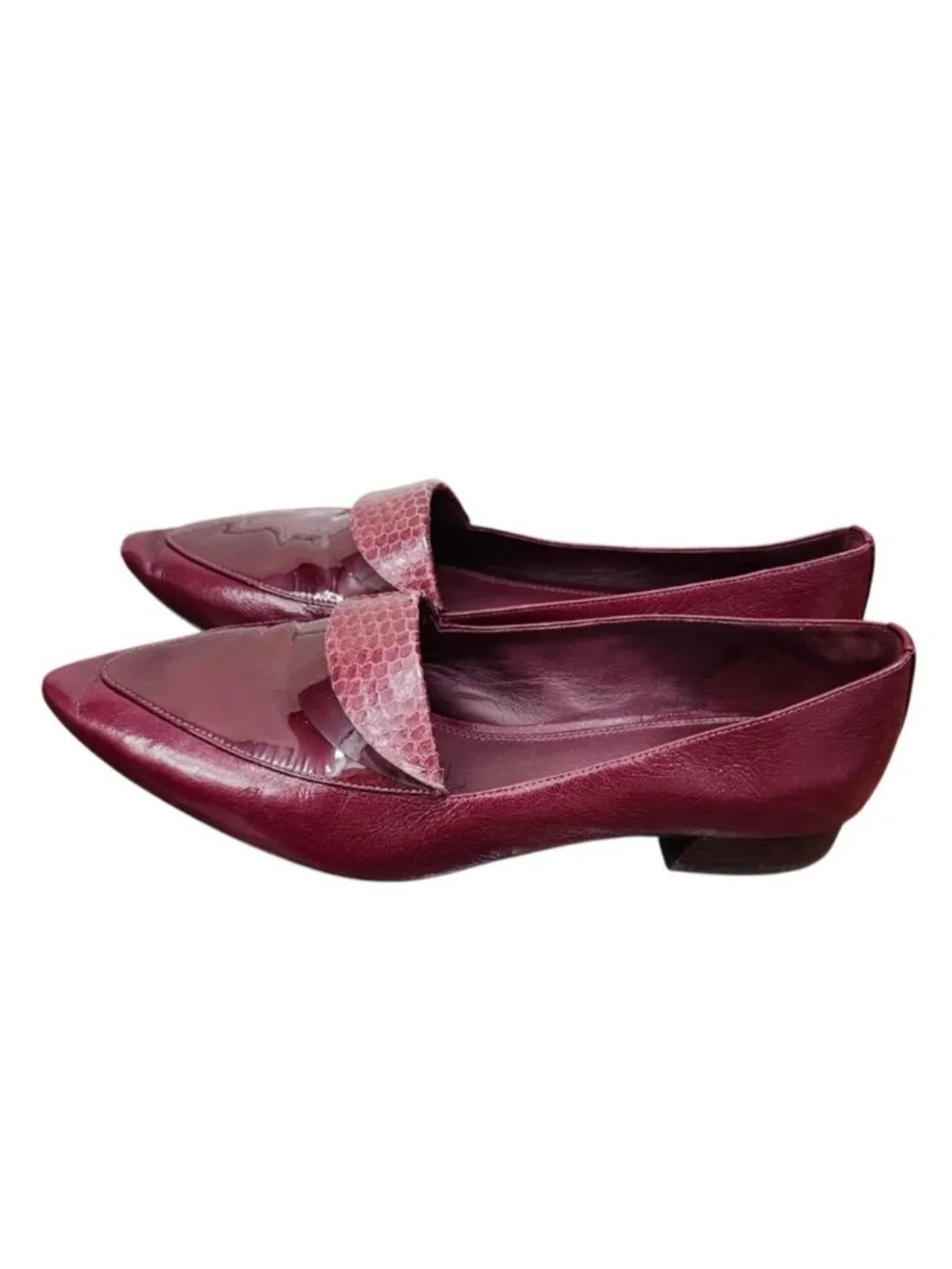 Tory Burch Burgundy Leather Pointed Toe Loafers Flats Women’s Size 9M